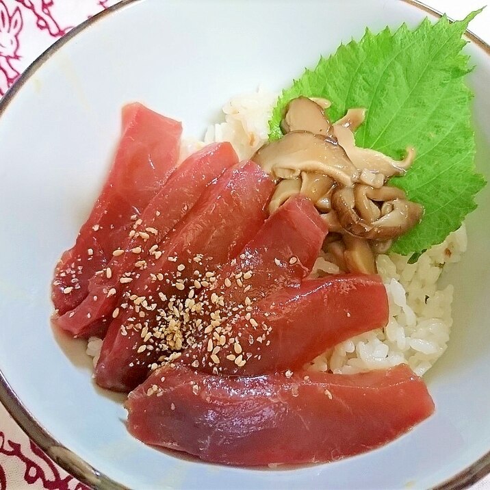 鮪と椎茸丼